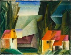 quadro di Lyonel Feininger, raffigurante paesaggio con case