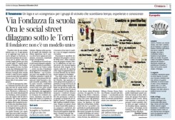 un articolo dedicato al gruppo di via Fondazza Social Street, Corriere Bologna, 9 dicembre 2013