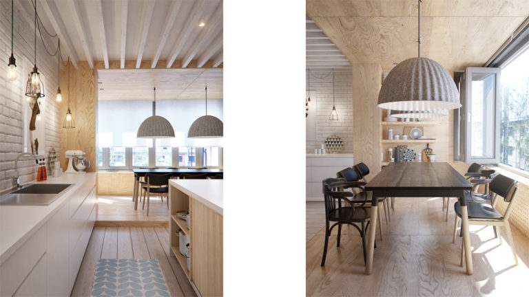 Zona pranzo e cucina - Appartamento Interior ID - Interior design scandinavo