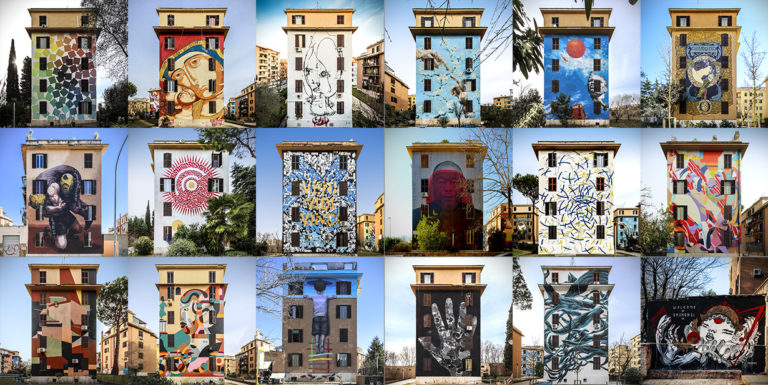 I murales di Tor Marancia a Roma, visione d’insieme