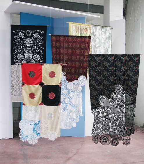Flamented, Padiglione Italia, Milan Design Week 2012, 5 tendaggi esposti nel padiglione