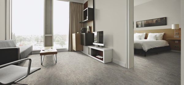 pavimenti in linoleum : foto soggiorno e camera da letto con linoleum Bricoflor